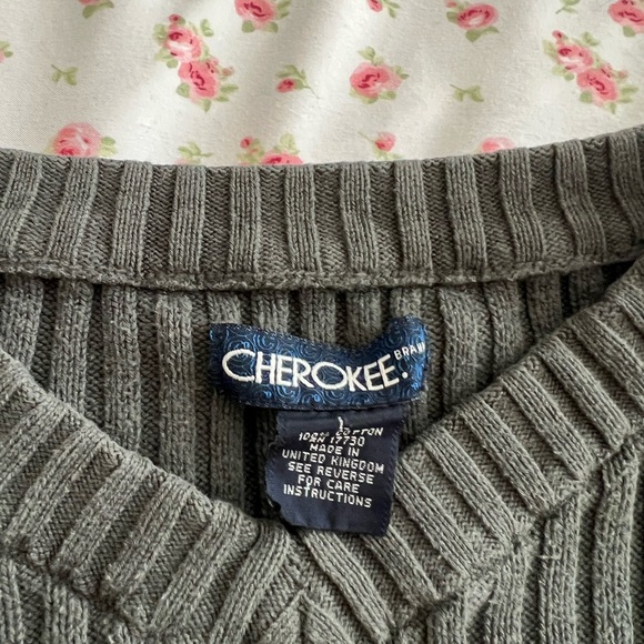 vintage green stripe grandpa sweater - Picture 3 of 4